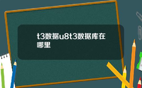 t3数据u8t3数据库在哪里