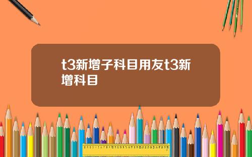 t3新增子科目用友t3新增科目