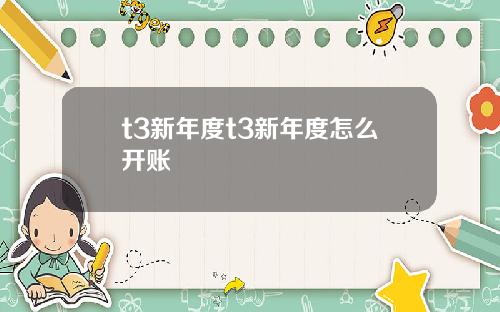 t3新年度t3新年度怎么开账