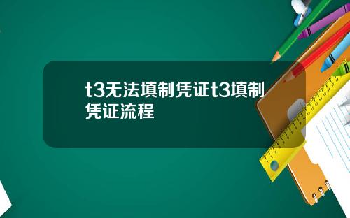 t3无法填制凭证t3填制凭证流程