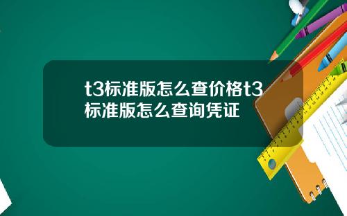 t3标准版怎么查价格t3标准版怎么查询凭证