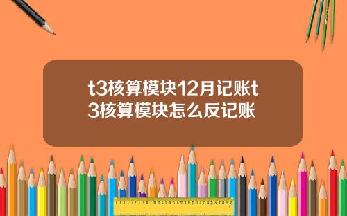 t3核算模块12月记账t3核算模块怎么反记账