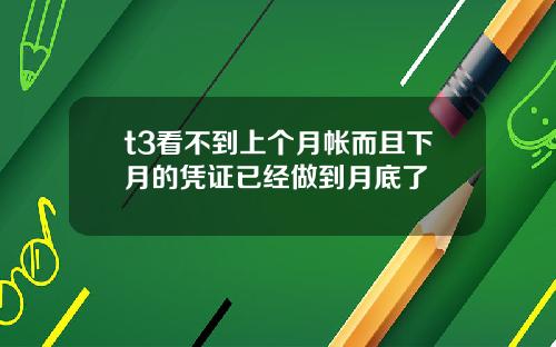 t3看不到上个月帐而且下月的凭证已经做到月底了