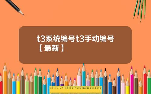t3系统编号t3手动编号【最新】