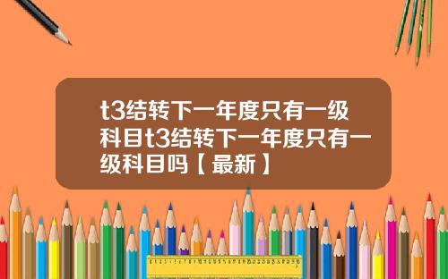 t3结转下一年度只有一级科目t3结转下一年度只有一级科目吗【最新】