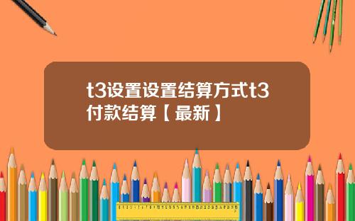 t3设置设置结算方式t3付款结算【最新】