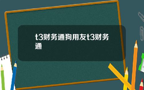 t3财务通狗用友t3财务通