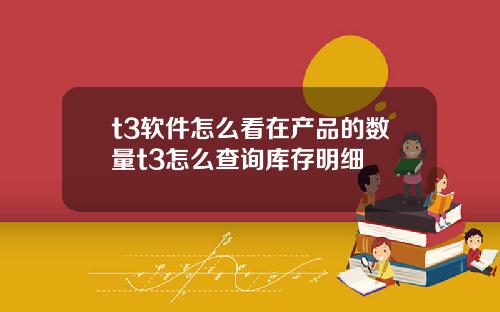 t3软件怎么看在产品的数量t3怎么查询库存明细