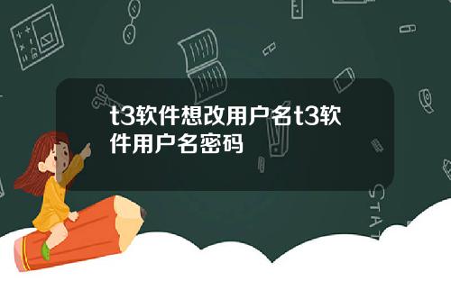 t3软件想改用户名t3软件用户名密码