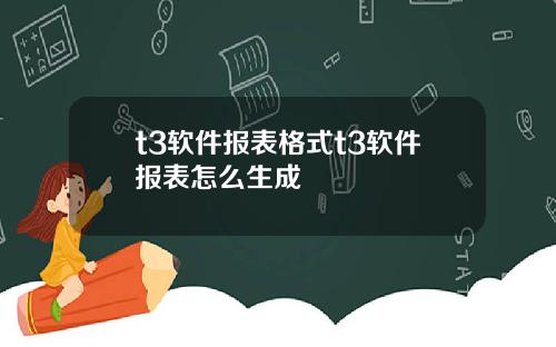 t3软件报表格式t3软件报表怎么生成
