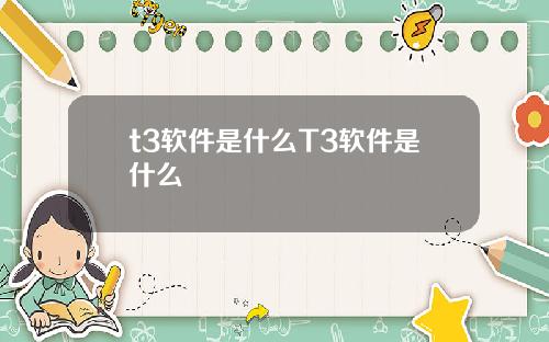 t3软件是什么T3软件是什么