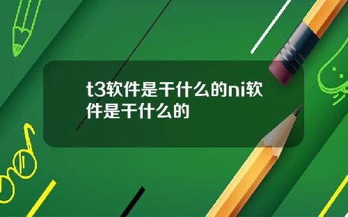 t3软件是干什么的ni软件是干什么的