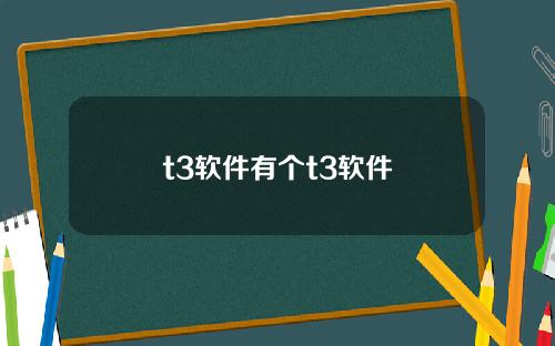 t3软件有个t3软件