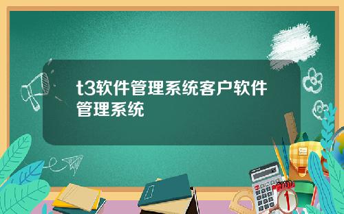 t3软件管理系统客户软件管理系统