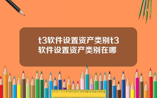 t3软件设置资产类别t3软件设置资产类别在哪