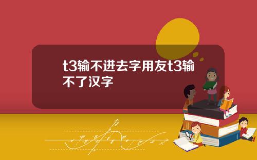 t3输不进去字用友t3输不了汉字