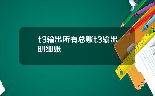 t3输出所有总账t3输出明细账