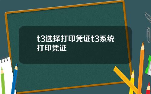 t3选择打印凭证t3系统打印凭证