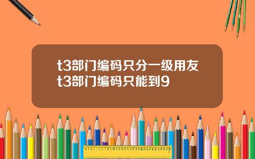t3部门编码只分一级用友t3部门编码只能到9