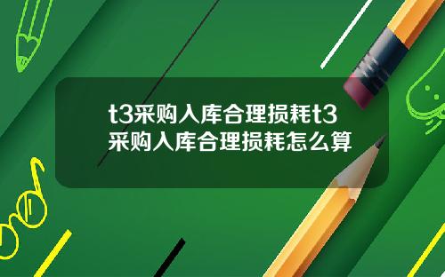 t3采购入库合理损耗t3采购入库合理损耗怎么算