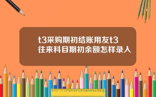 t3采购期初结账用友t3往来科目期初余额怎样录入