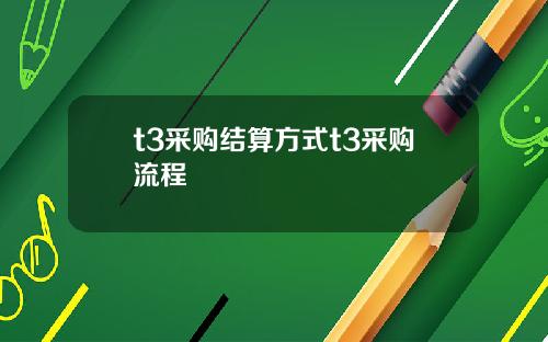 t3采购结算方式t3采购流程