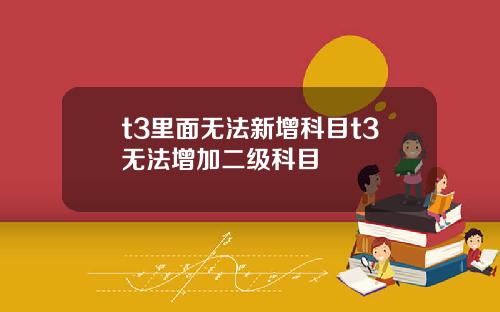 t3里面无法新增科目t3无法增加二级科目