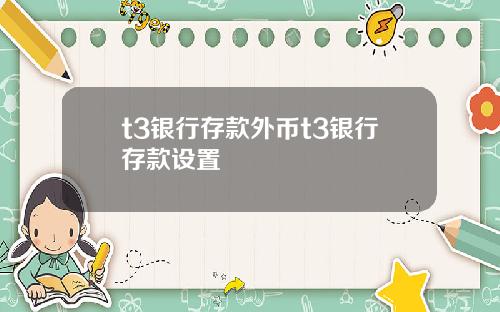t3银行存款外币t3银行存款设置