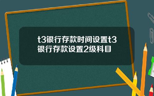 t3银行存款时间设置t3银行存款设置2级科目