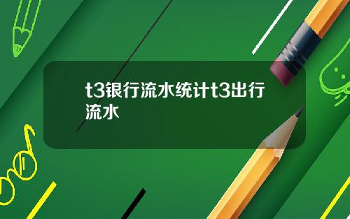 t3银行流水统计t3出行流水