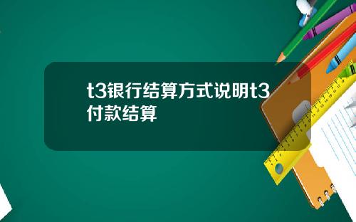 t3银行结算方式说明t3付款结算