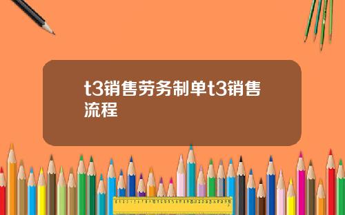 t3销售劳务制单t3销售流程