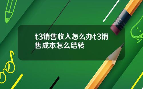 t3销售收入怎么办t3销售成本怎么结转