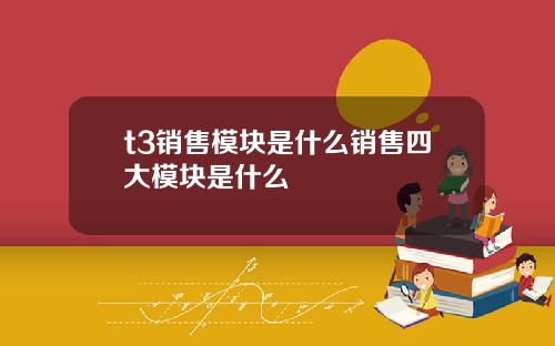 t3销售模块是什么销售四大模块是什么