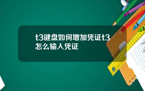 t3键盘如何增加凭证t3怎么输入凭证