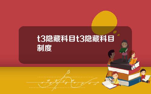 t3隐藏科目t3隐藏科目制度