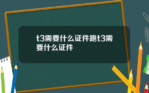 t3需要什么证件跑t3需要什么证件