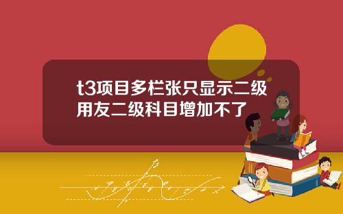 t3项目多栏张只显示二级用友二级科目增加不了