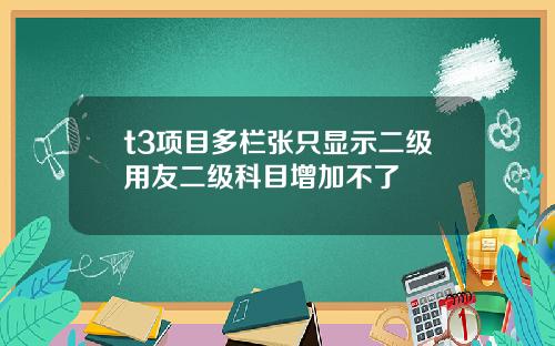t3项目多栏张只显示二级用友二级科目增加不了