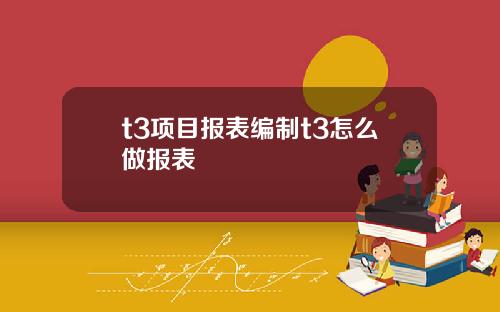 t3项目报表编制t3怎么做报表