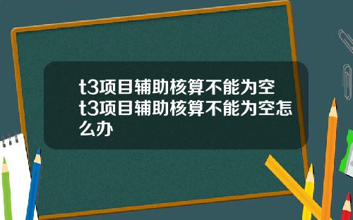 t3项目辅助核算不能为空t3项目辅助核算不能为空怎么办