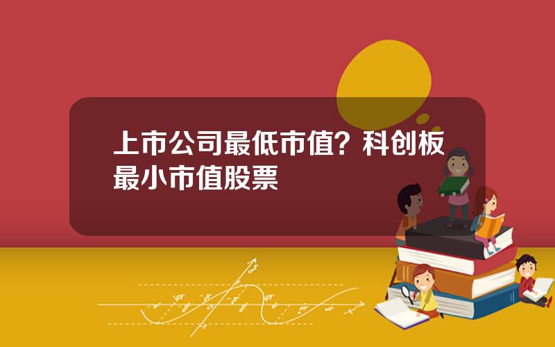 上市公司最低市值？科创板最小市值股票