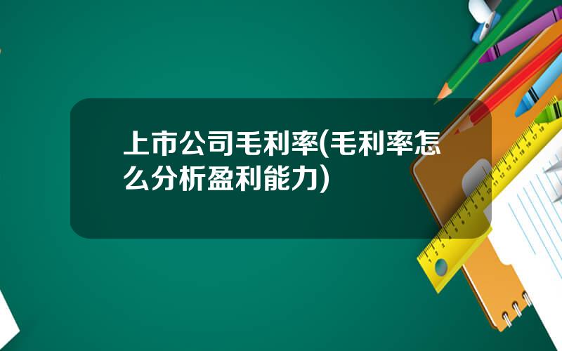 上市公司毛利率(毛利率怎么分析盈利能力)