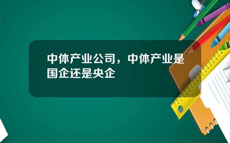 中体产业公司，中体产业是国企还是央企