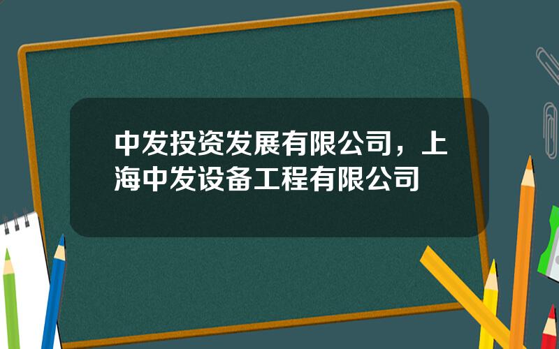 中发投资发展有限公司，上海中发设备工程有限公司