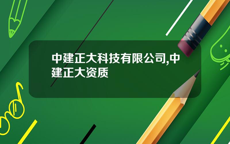 中建正大科技有限公司,中建正大资质