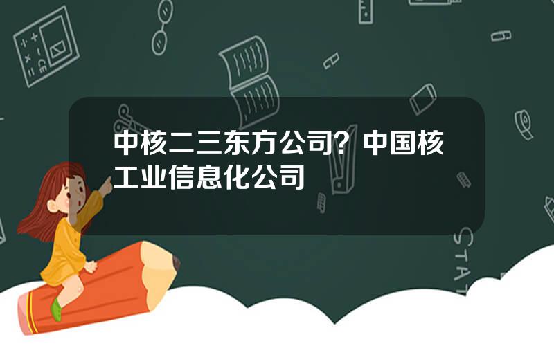 中核二三东方公司？中国核工业信息化公司