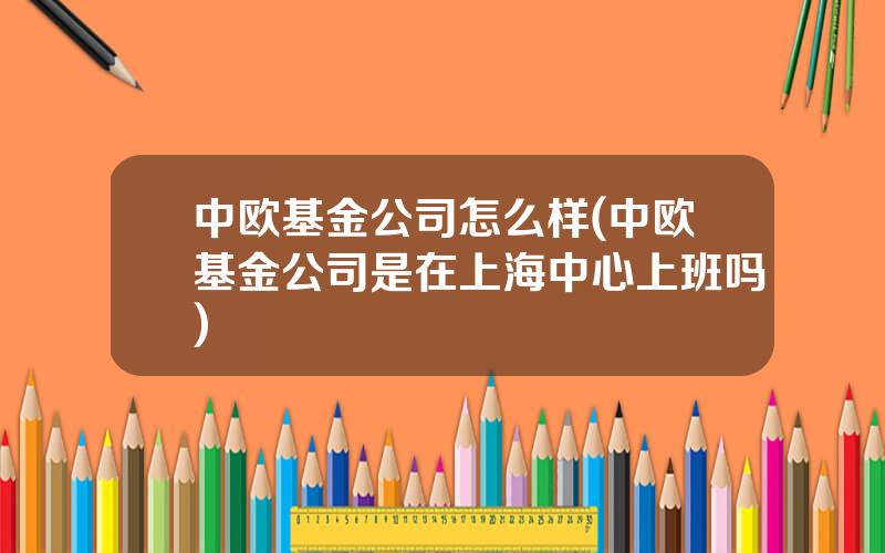 中欧基金公司怎么样(中欧基金公司是在上海中心上班吗)