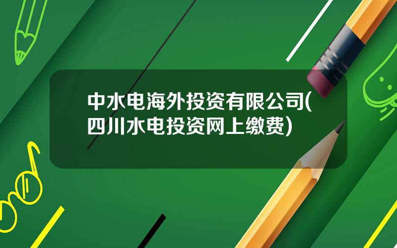 中水电海外投资有限公司(四川水电投资网上缴费)
