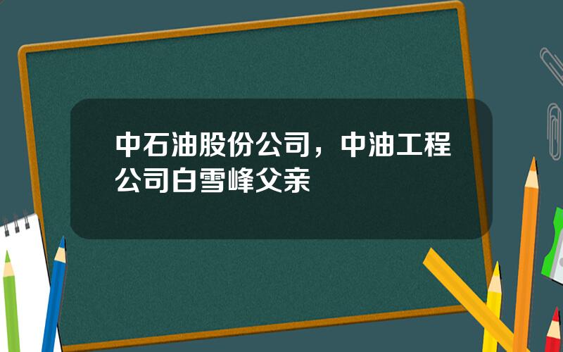 中石油股份公司，中油工程公司白雪峰父亲